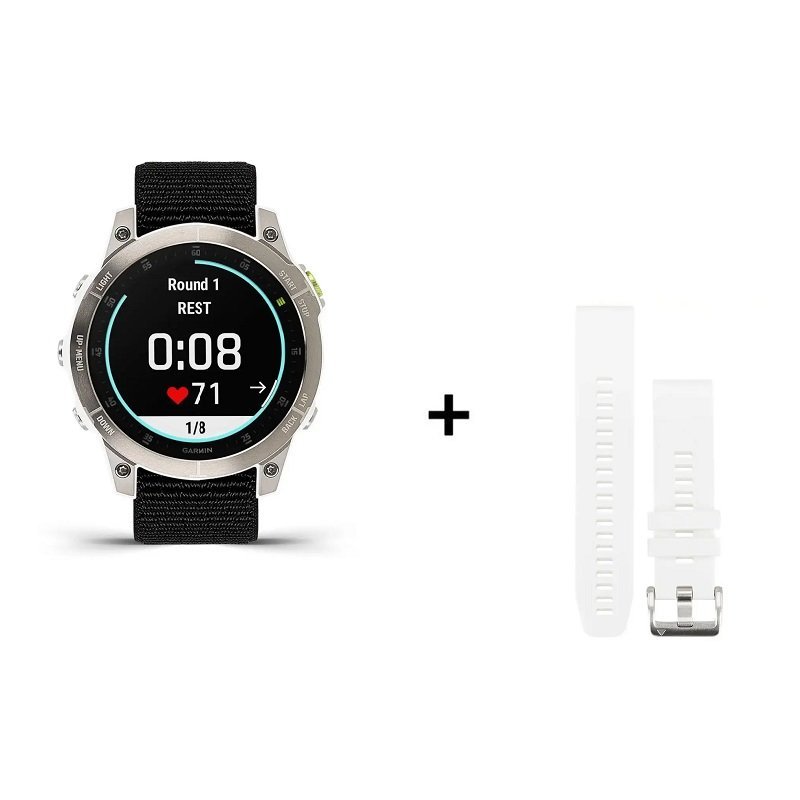 Montre Garmin EPIX Gen 2 Sapphire Titane 47 mm + bracelet nylon gris – Image 2