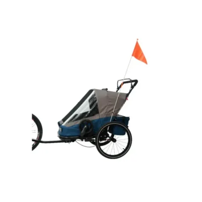 Remorque vélo enfant poussette 2 places 3-In-1 Ax.Bike